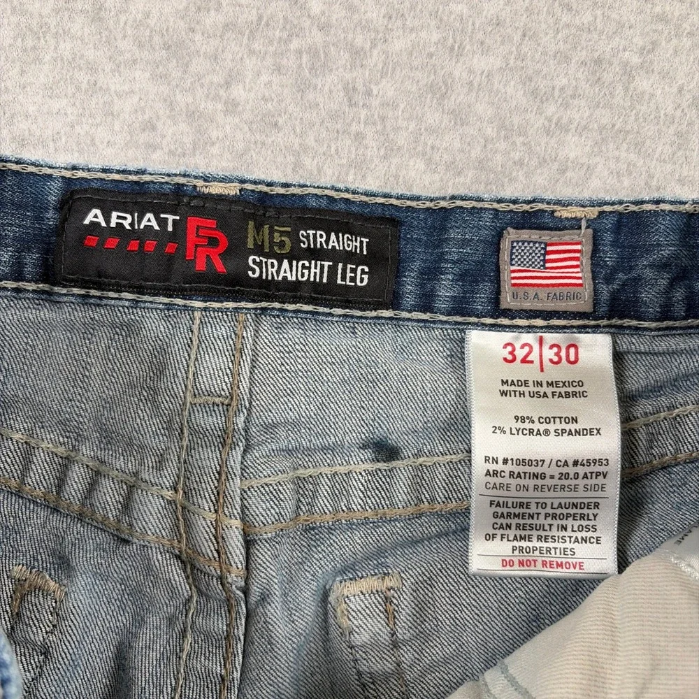 Ariat M5 Straight Leg Jeans Men 32x30 Blue FR Flame Resistant Denim Workwear